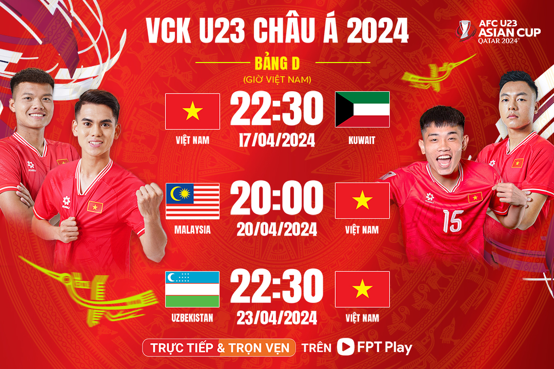 Trực tiếp VCK U23 châu Á 2024