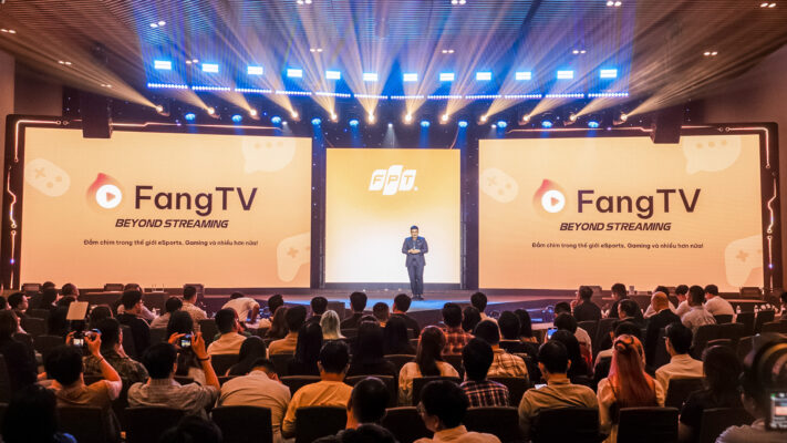 Ông Kim Cang, Giám đốc Dự án eSports FPT Play, Tập đoàn FPT, chia sẻ về ứng dụng FangTV tại sự kiện công nghệ “Lead the speed – Dẫn đầu tốc độ” diễn ra vào sáng 22/08. (Ảnh FPT Play)
