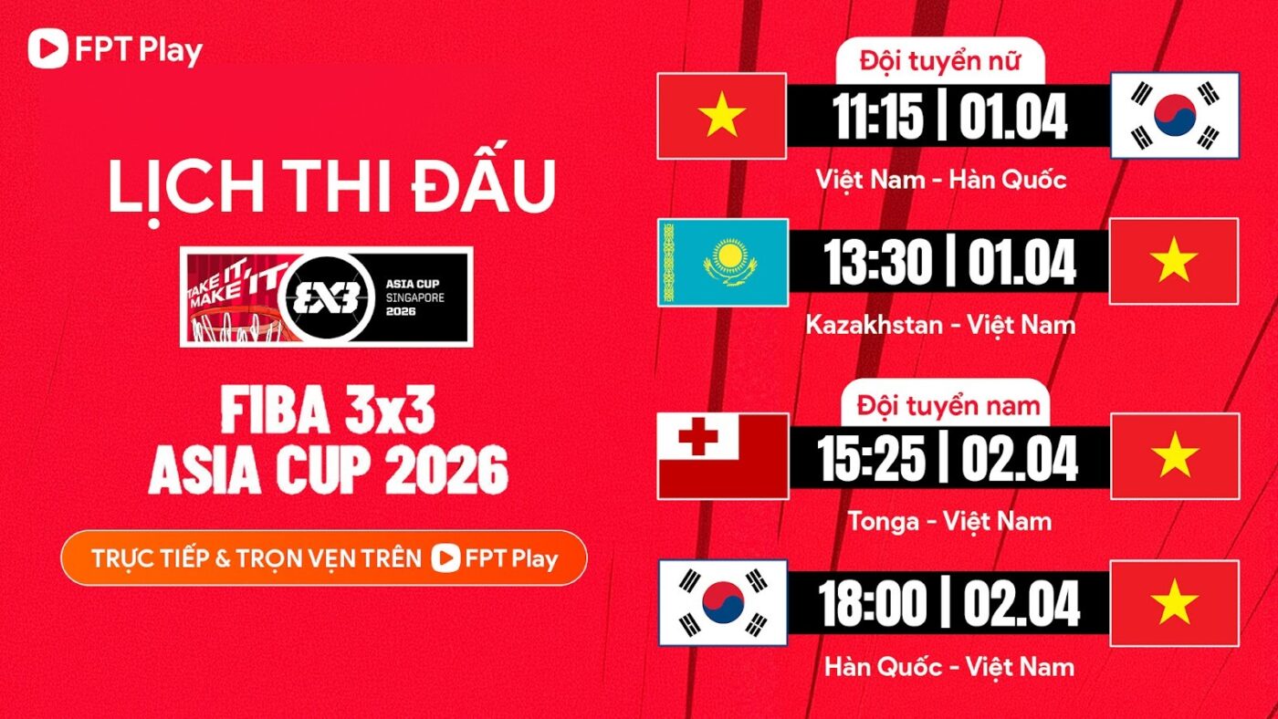 Lịch thi đấu FIBA 3x3 Asia Cup 2026